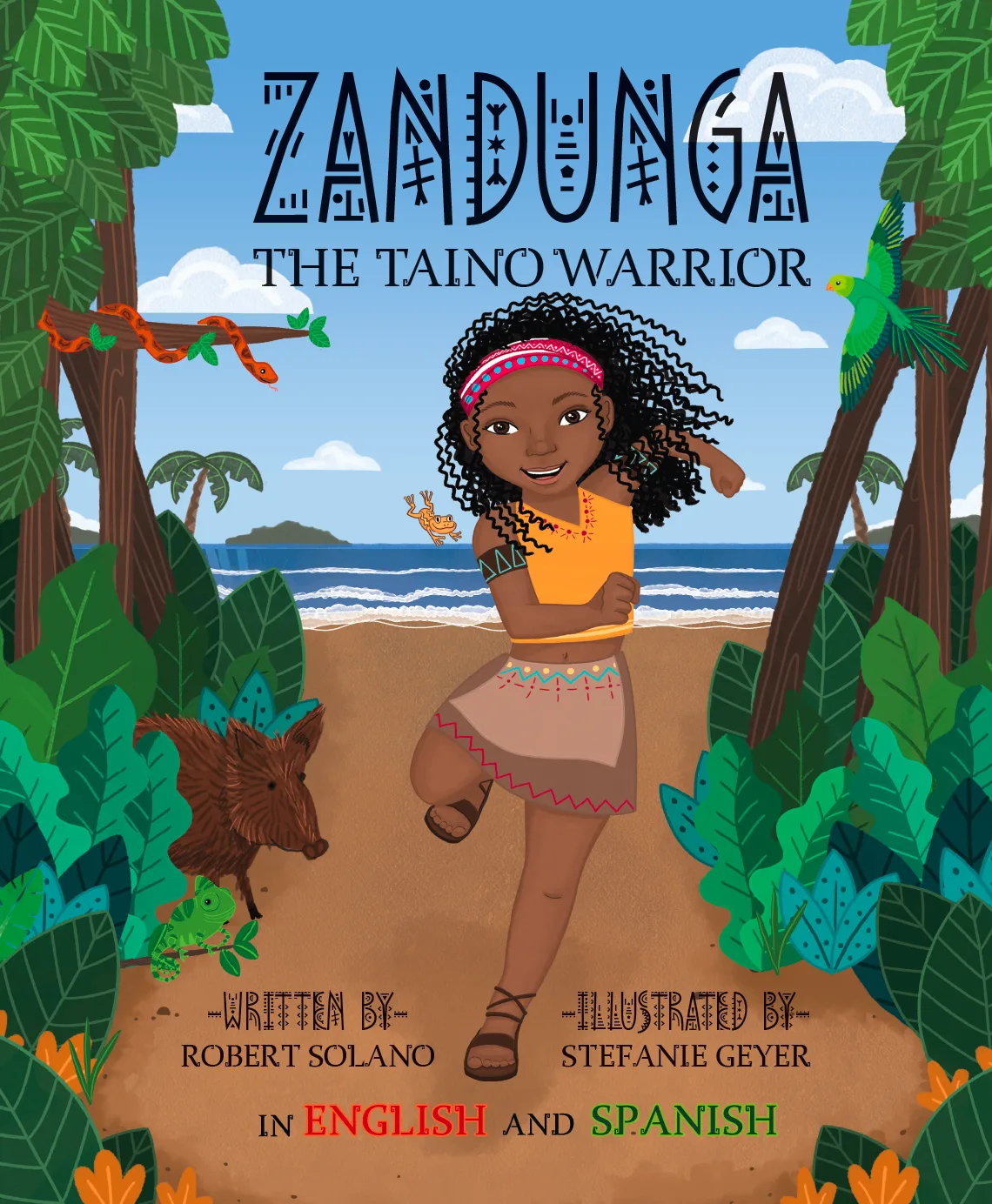 Cover of Zandunga: The Taíno Warrior, a bilingual children's book by Robert Solano